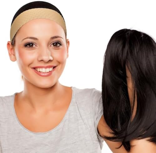 WILLBOND 2 Pcs Silicone Wig Grip Band, Light Brown, Translucent White, L - Image 7