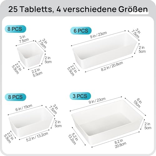 Vtopmart 25 Pack Plastic Drawer Organizers with Non-slip Rubber Pads - Image 2