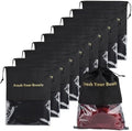 10 Pieces Wig Bags Hair Extension Storage Holder with Drawstring Hairpieces Ponytail Carrier Case Portable Dust Covers Large Size for Bundles, Wigs Tool, Gift and Travel (Large,Black) by Yundxi