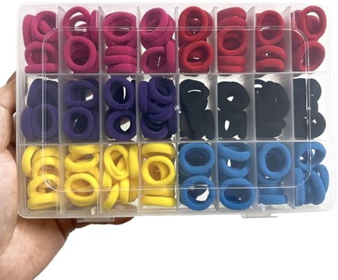 288 Pcs Toddler Hair Ties, Soft Seamless Cotton Baby Hair Ties, Multicolor Small Hair Bands for Little Girls and Kids, Elastic Hair Accessories Ponytail Holders (Dark Color) - Image 5