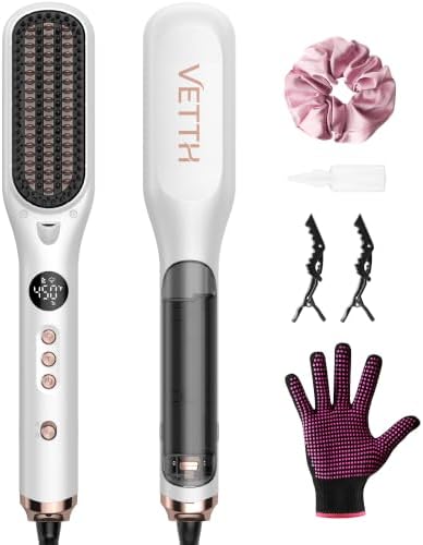 Hair Straightener Brush, Steam Straightening Brush for Women by VETTH