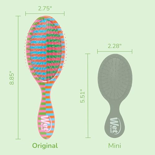 Wet Brush Original Detangler Hair Brush, Flexible Bristles Gently Detangle All Hair Types, Works on Wet or Dry Strands, Ergonomic Handle, Reduce Breakage, Limited Edition, Retro Sport Warm Match Point - Image 4