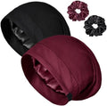 Satin Bonnets for Sleeping Adjustable Silk Lined Bonnet Sleep Cap Hair Wrap by ROYBENS