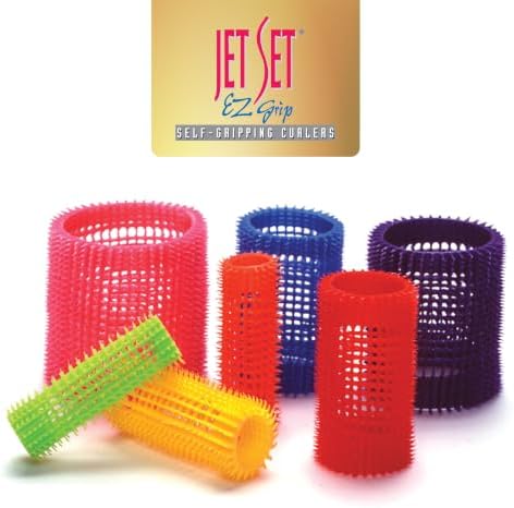 Olivia Garden Jet Set EZ Grip Self-Gripping Curlers - Hair Rollers for Setting or Perming - Style Curls and Waves, 7/8" - 6 Count - Image 6