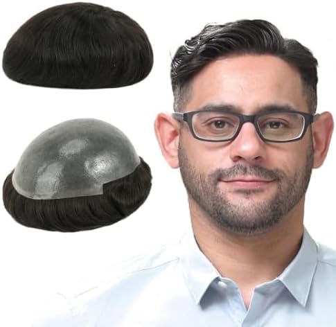 Lordhair Mens Hair System, 8x10 inch, 0.08mm Thin Skin Base, #1B by Lordhair