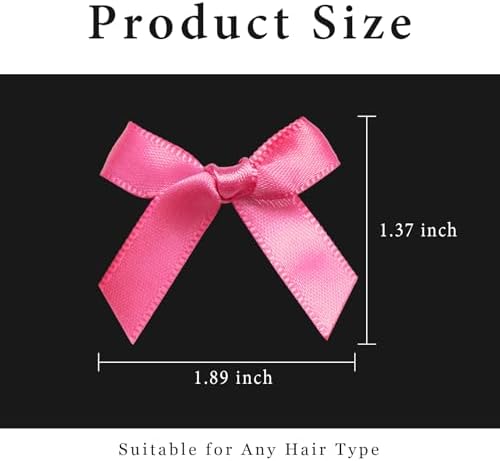 30PCS Bow Hair Clips Hot Pink Mini Hair Bows Kawaii Hair Ribbons Clips Satin Bow Hair Accessories for Women Girls - Image 3