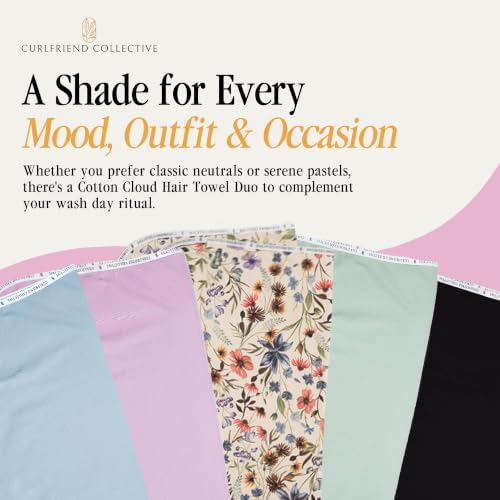 Curlfriend Collective Cotton Cloud T-Shirt Hair Towel Duo, Cerulean - Image 6