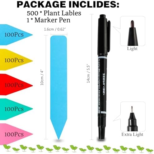 Plant Labels 500Pcs 4" Plastic Name Tags for Seedlings (Mix-Color) - Image 2