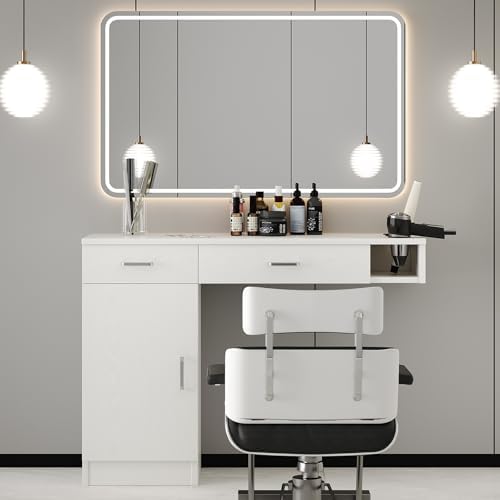 4ever2buy White Salon Stations for Hair Stylist, Wall Mount Barber Station - Image 7