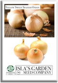 Yellow Sweet Spanish Onion Seeds (Allium cepa) – 750+ Non-GMO Heirloom Seeds by Isla’s Garden Seeds, Mild & Sweet Flavor, Large Golden Bulbs, Excellent for Cooking, Slicing & Storage, Garden Gift Idea by IslasGardenSeedsCompany