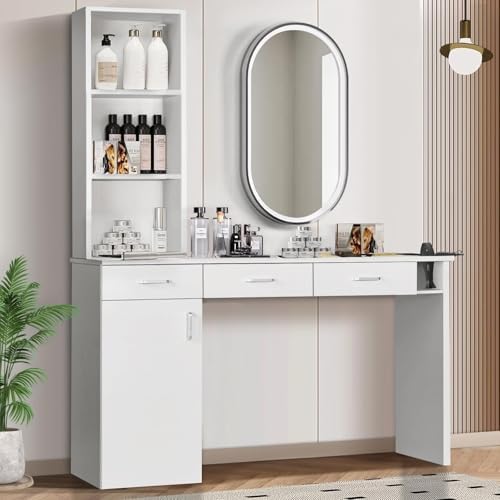 4ever2buy Salon Stations for Hair Stylist, White Barber Hair Salon Station - Image 2