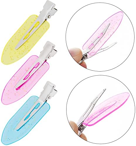 Wobe 24 Pcs Creaseless Hair Clips for Women, Translucent Pink Blue Yellow - Image 3