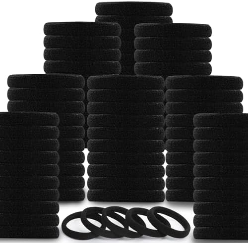 80pcs Black Thick Hair Ties for Women, 2.36 IN Large No Metal Ponytail Holders, Heavy Duty Elastic Hair Bands, Durable No Damage Hair Elastics for Thick & Curly Hair, Strong Hold - Image 7