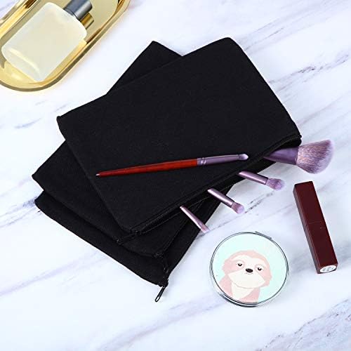 meekoo 16 Pcs Blank Canvas Zipper Pouch Pencil Bag Bulk, M, Black - Image 6