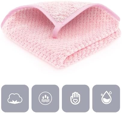 MaopaoBeauty 6 Piece Washcloth Set,100% Microfiber - Quick Dry, Thick, Soft, Plush and Highly Absorbent Luxury Hotel & Spa Bath Towel for Bathroom, Pack of 6, Pink - Image 2