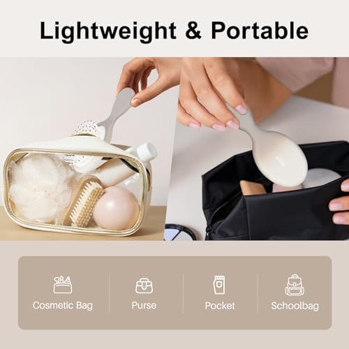 RHOS Mini Hair Brush for Women,Men and Kids, Travel Size Hair Brush for Purse & Pocket (1 Pack-Beige Gradient) - Image 3