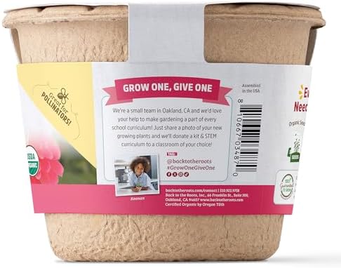 Back to the Roots Organic Zinnia Flower Grow Kit with Plantable Starting Pot Soil and Seeds - Image 2