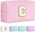 TOPEAST Gifts for Friends Female Mom, Cute Makeup Bag Small Pink Cosmetic Bag Travel Toiletry Bag, Personalized Birthday Gift for Women Girl, Preppy Travel Stuff for Girls (Pink C) by TOPEAST