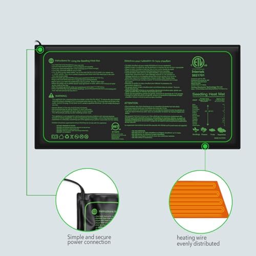 2 Pack 10"x20" Durable and Waterproof Seedling Heat Mat, ETL Listed - Image 5