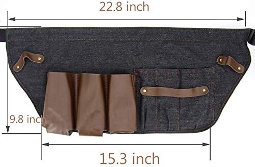 PERFEHAIR Hair Stylist Tool Belt, Salon Hairdresser Barber Hair Tool Belt Bag-Denim Fabricas and Real Leather - Image 3