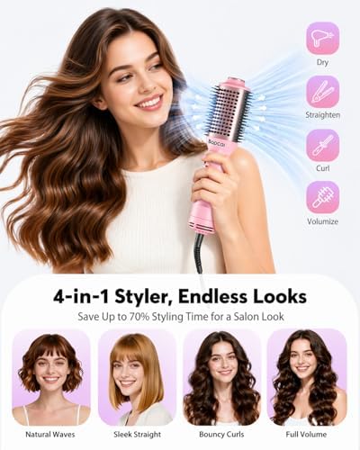 Bopcal Dual Voltage Hair Dryer Brush, 2 Inch Mini Blowout Brush - Image 4