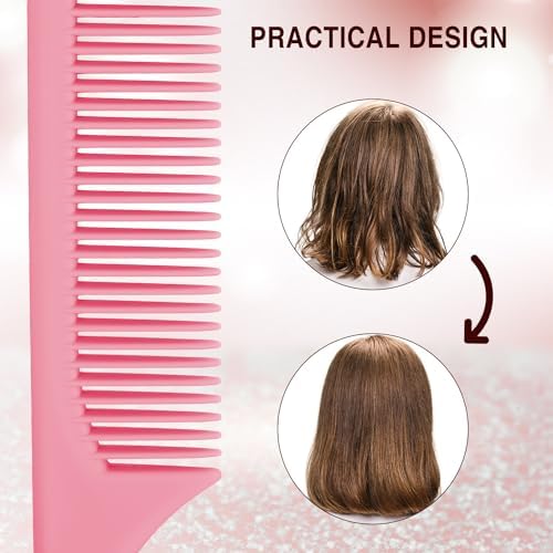 3 Pieces Plastic Rat Tail Comb Pintail Fiber Teasing 9 Inch Styling Comb with Thin and Long Handle for Men Women Salon Home Supplies - Image 4