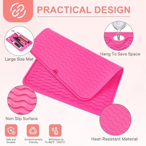 Suafrnut Oversize Silicone Heat Resistant Mat for Hair Tools(14.2" x 11") - Image 4