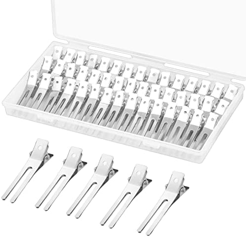 Gingbiss 60Pcs Double Prong Pin Curl Clips, 1.8 inch Duck Billed Hair Clips by Gingbiss