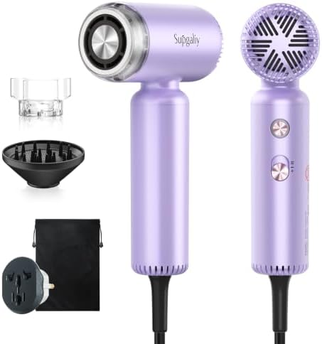 Dual Voltage Travel Hair Dryer, High-Speed Ionic Blow Dryer by SUPGALIY