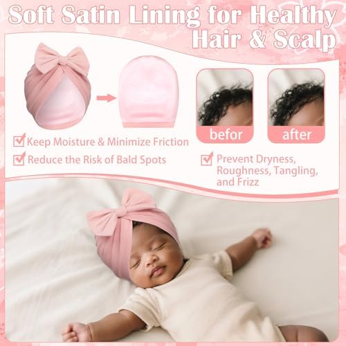 6 Pcs Newborn Satin Bonnet for Infant 0-6 Months - Image 2