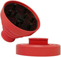 Universal Collapsible Hair Dryer Diffuser Attachment-Foldable Portable Travel and Easy Storage Hair Diffuser Fit Most Hair Dryers with Nozzle Diameter D-1.575Inch to 1.968 Inch (4-5cm)- Red by WAJIAYON