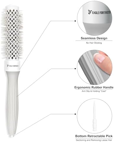 EAGLE FORTRESS Innovative Bristle Ceramic + Ionic Round Brush –Thermal Barrel – Fast-Drying Blowout Brush -43 - Image 2