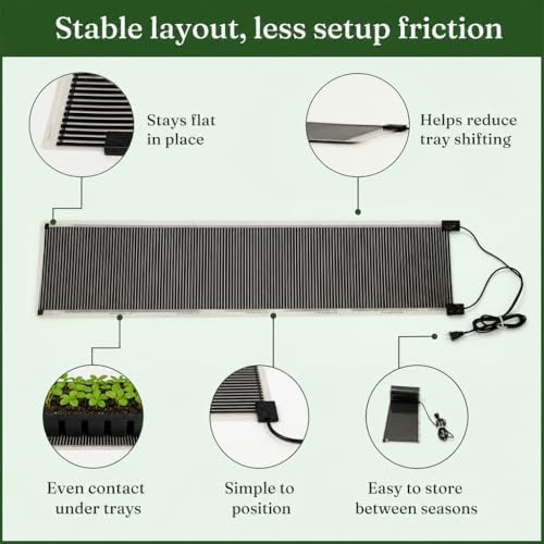Seedling Heat Mat 11 in x 48 in, Even Heating, Water-Resistant Pad - Image 3
