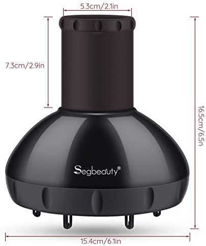 Segbeauty Hair Diffuser for Curly Hair, Upgraded Adjustable Air Flow, Deep Bowl, Professional Salon Frizz-free Fast Dry Diffuser Attachment with 1.57"-1.97" Nozzle, Black - Image 5