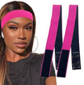 2 Pcs Elastic Bands for Wigs - Lace Melting Edge Wrap to Lay Edges, Melt Band for Lace Front Wigs (Black Pink, Pack of 2) by Atimiaza
