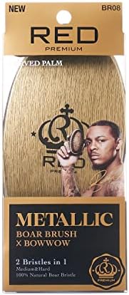 RED Premium Boar Bristles Pocket Wave Brush for Men - Medium Hard Curved Palm Brush by REDbyKISS