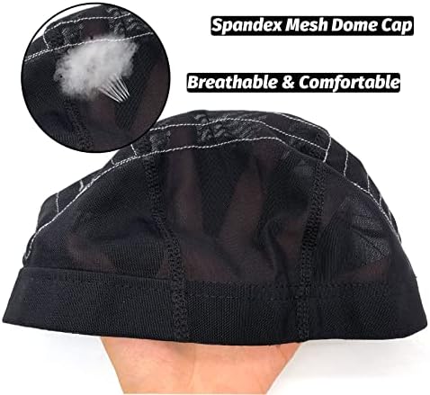 Wig Cap with Guideline Map for Wig Making, Stretchable Mesh Dome Caps with 1 Elastic Band and 4 Wig Combs for Beginners Sewing Wig (Large: 23"-24", 13 * 6 Frontal) - Image 3