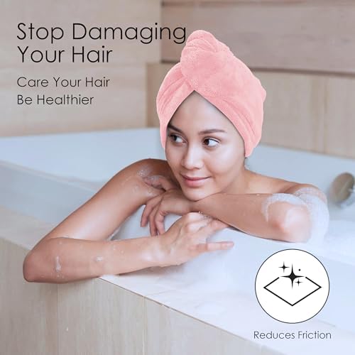 TENSTARS Hair Towel Wrap for All Hair Types, 5 Pack Microfiber Turban - Image 2