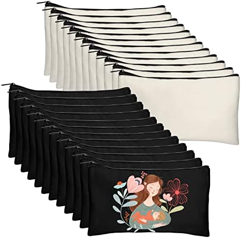Legigo Blank Canvas Bags Zipper Pouch Makeup Bags Pencil Pouch Bulk by Legigo