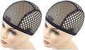 YANTAISIYU 2 Pieces Wig Cap Black Stretchable Crochet Wig Cap with 4 Hair Clips Mesh Braided Wig Cap for Making Wig by YANTAISIYU