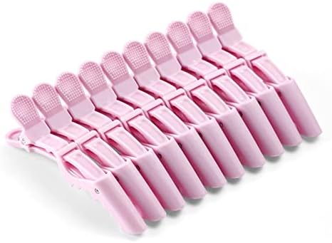 10pcs/set Multicolor Croc Clips Transparent Plastic Hairdresser Clip Hair Styling Sectioning Barrettes Professional Non Slip Alligator Clips Salon DIY Accessories Hairpins (10pcs-Light Pink) - Image 2
