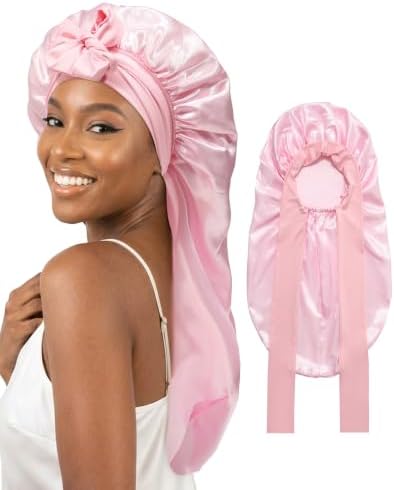 AWAYTR Long Satin Bonnet for Braids - Double Layer Hair Bonnet for Sleeping by AWAYTR