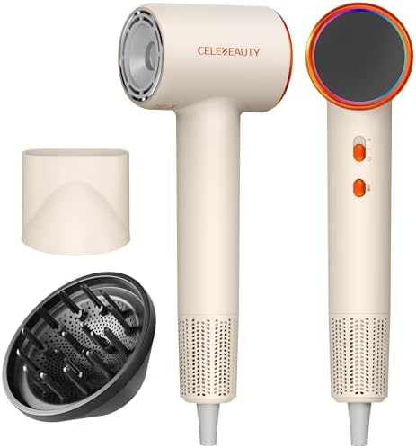 High-Speed Ionic Hair Dryer with Diffuser, 110k RPM Fast-Drying Blow Dryer by Celebeauty