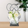Desktop Glass Planter Hydroponics Vase, Planter Round Vase with Holder for Home Decoration, Modern Creative rabbit Plant Terrarium Stand, Scindapsus Container by Joyathome