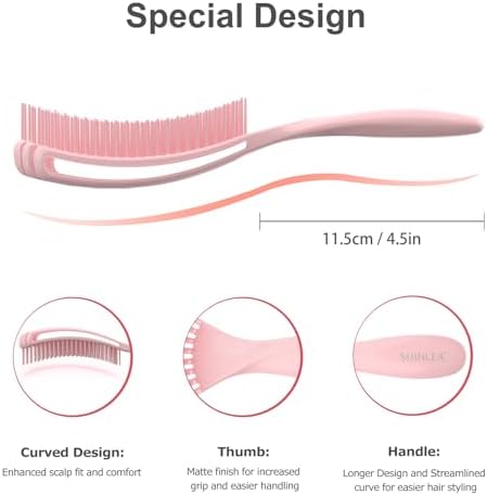SHINLEA Detangler Brush for Curly Hair, Wet Dry Detangling Hair Brush for Thick Thin Wavy Hair, Gentle Detangle Hairbrush Reduces Breakage for Women Men Kids (Pink and Blue) - Image 2