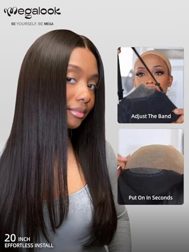 20 Inch 6x5 Glueless Lace Closure Straight Wig Natural Black - Image 5