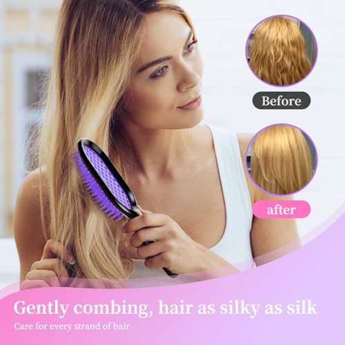 Detangling Brush,1 Pack Detangler Brush, Gentle & Effective Detangling on Wet or Dry Fragile Hair Types,Ultra-light, Detangling Brsuh ventilated and antistatic hairbrush (Wine Red) - Image 5