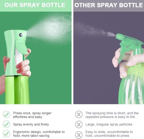 Hair Brush Set with Continuous Spray Bottle，Slick Back Hair Brush Back Brushing, Combing, Slicking Hair (green) - Image 3
