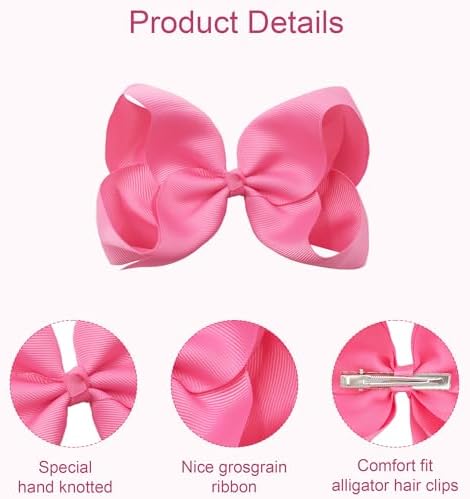 JOYOYO 40Pcs 4.5" Hair Bows Alligator Clips, Grosgrain Ribbon Girls Bows Clips Barrettes Hair Accessories for Baby Girls Toddlers Kids Teens (4.5inch,20 Colors in Pairs) - Image 2