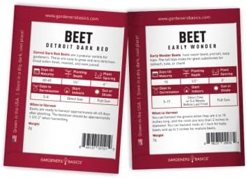 Gardeners Basics, Beet Seeds for Planting Home Garden - 5 Variety Pack Detroit Dark Red, Golden Detroit, Early Wonder, Cylindria and Chioggia Great for Spring, Summer, Fall, Heirloom Veggie Seeds - Image 7